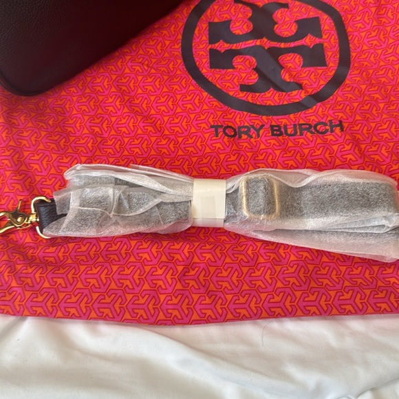 Tory Burch Horsebit Jaden Black Pebbled Leather Satchel Shoulder Bag - Picture 6 of 7